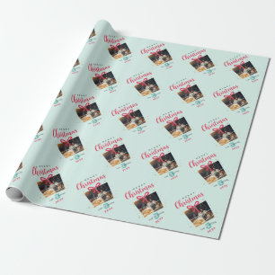 Monogram Christmas Photos, elegant, custom family Wrapping Paper