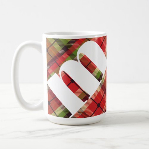 Monogram Christmas Plaid Coffee Mug