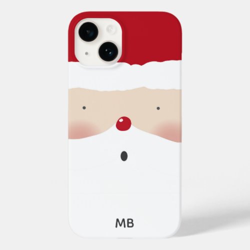 Monogram Christmas Santa Cute Fun Modern Case_Mate iPhone 14 Case