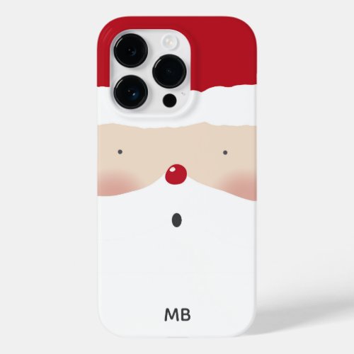 Monogram Christmas Santa Cute Fun Modern Case_Mate iPhone 14 Pro Case