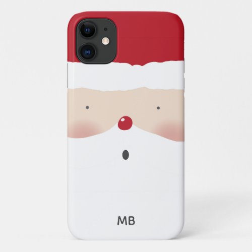Monogram Christmas Santa Cute Fun Modern iPhone 11 Case