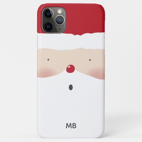 Monogram Christmas Santa Cute Fun Modern iPhone 11 Pro Max Case