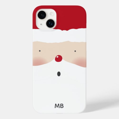 Monogram Christmas Santa Cute Fun Modern Case_Mate iPhone 14 Plus Case