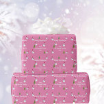 Monogram Christmas Snowman on Pink Wrapping Paper<br><div class="desc">Fun and frothy personalised Christmas wrapping paper with cute happy snowmen on a candy pink background.</div>