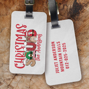 Monogram Christmas Squad Family Luggage Tag