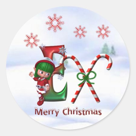Monogram Christmas Sticker E