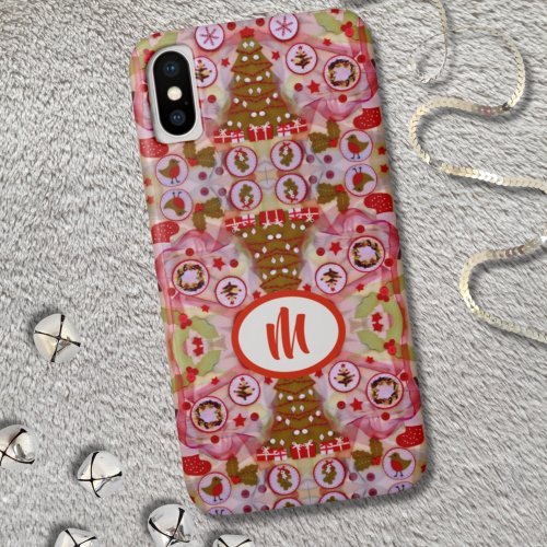 Monogram Christmas Tree iPhone X Case