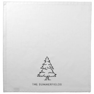 Monogram Christmas Tree Family Holiday Reunion Cloth Napkin