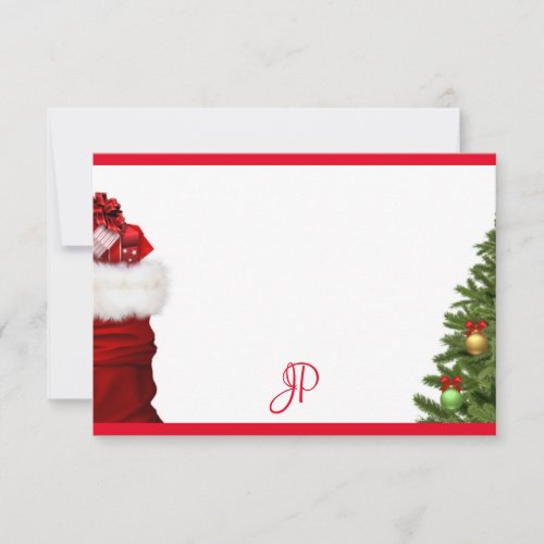 Monogram Christmas Tree Handwritten Template