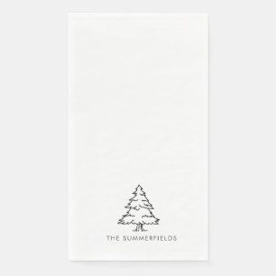 Monogram Christmas Tree Holiday Family Reunion Paper Guest Towels