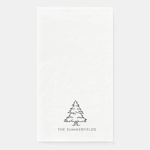 Monogram Christmas Tree Holiday Family Reunion Paper Guest Towels