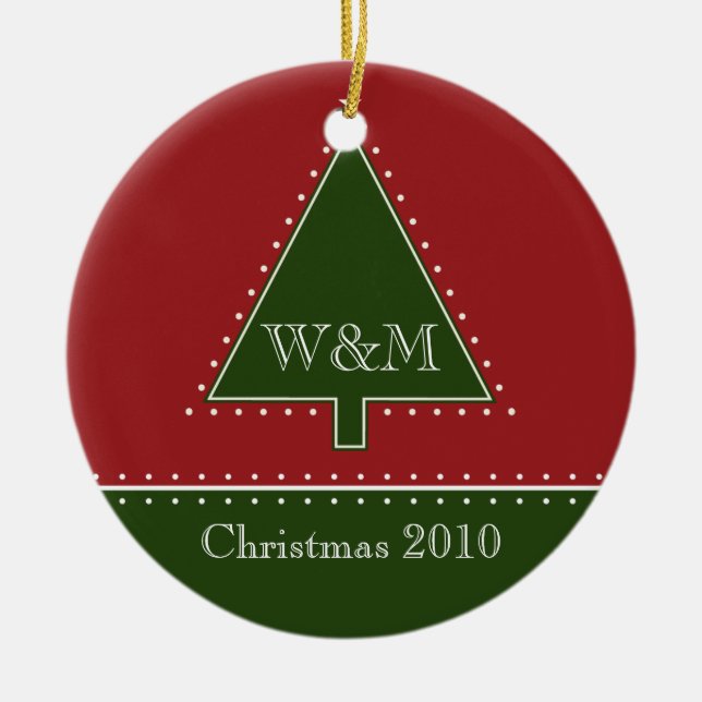 Monogram Christmas Tree Ornament (Front)