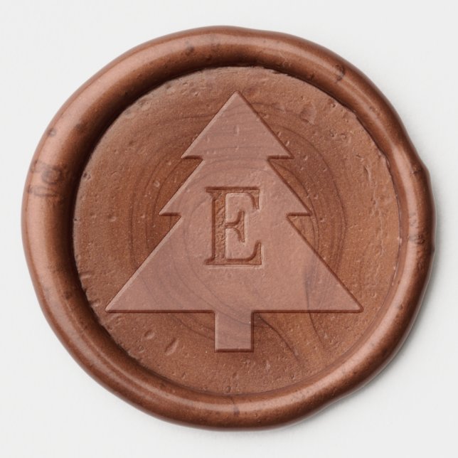 Monogram Christmas Tree Wax Seal Wax Seal Sticker (Front)