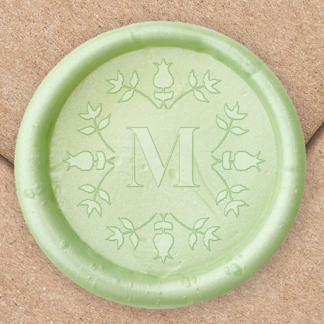 Monogram Christmas Winter Custom  Wax Seal Stamp (Simple classic design elegant wax seal kit. With a monogram initial letter. )