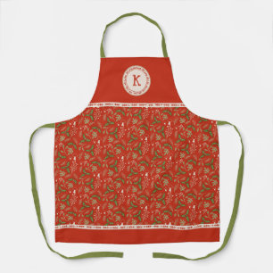 Monogram Christmas Woodlands Apron