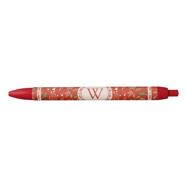 Monogram Christmas Woodlands Red Pen (Front)