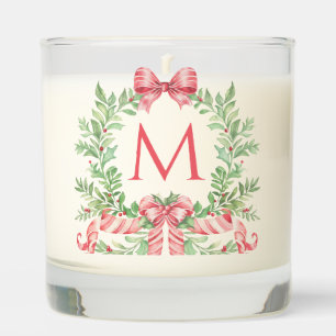 Monogram Christmas Wreath Scented Candle