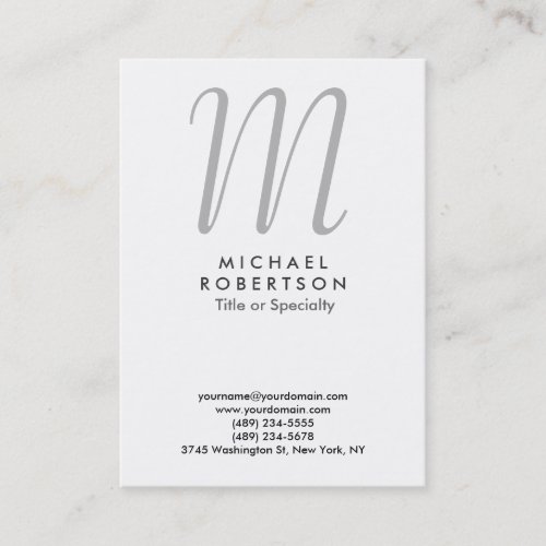 Monogram Chubby Professional Business Card