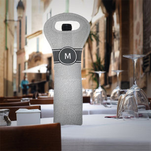 Monogram Cigar Ban Silver and Black Wine Bag