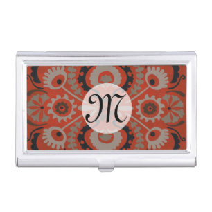 Monogram   Cinnabar Suzani I Case For Business Cards