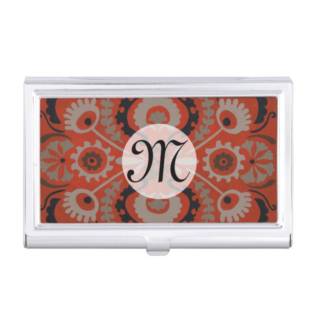 Monogram | Cinnabar Suzani I Case For Business Cards (Front)