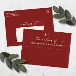 Monogram Cinnamon Red A7 5x7 Wedding Invitation Envelope<br><div class="desc">Monogram Cinnamon Red A7 5x7 Wedding Invitation Envelopes (other sizes to choose from). This modern wedding envelope design has a simple solid background color, and initial letters. Shown in the new colorway. With a gorgeous signature handwriting script font with tails. To see more, search for Chic Paperie's 2022 wedding collections...</div>