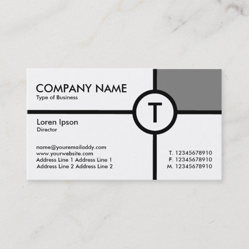 Monogram Circle Cross - White Business Card Templates
