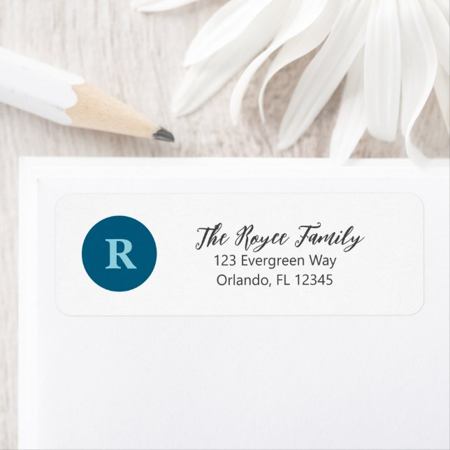 Monogram Circle Painting Art Address Label (Insitu)