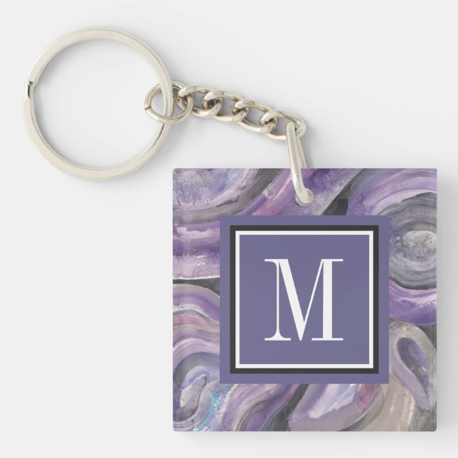 Monogram | Circle Rain Keychain (Front)