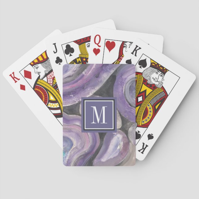Monogram | Circle Rain Poker Cards (Back)