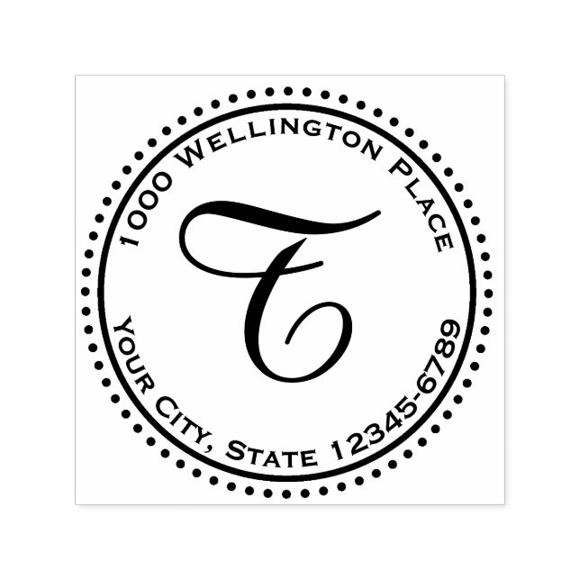 Monogram Circle with Dots Self-inking Stamp (Design)