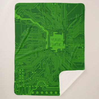 Monogram Circuit Board Technology Electronics Chip Sherpa Blanket by BCMonogramMe at Zazzle