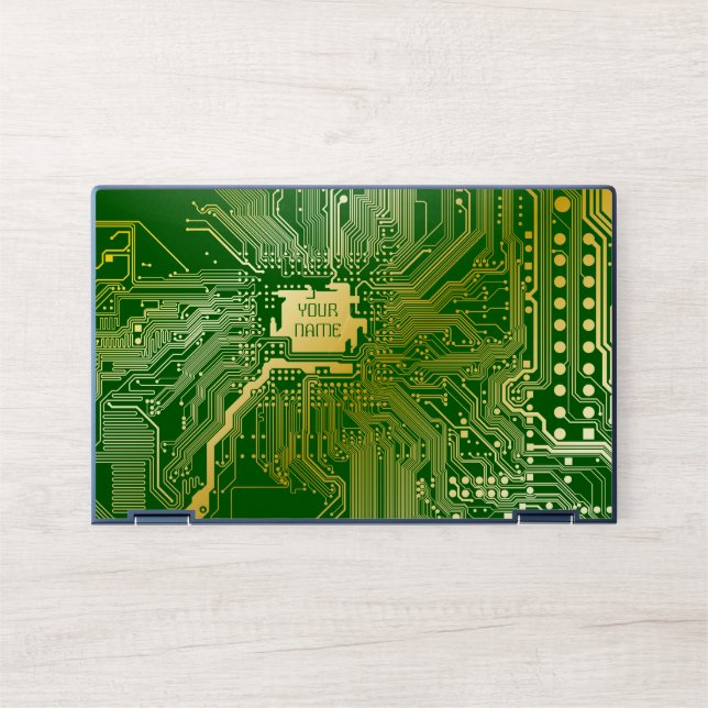 Monogram Circuit Motherboard Electronics Chip Tech HP Laptop Skin (Front)