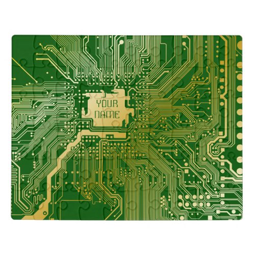 Monogram Circuit Motherboard Electronics Chip Tech Jigsaw Puzzle