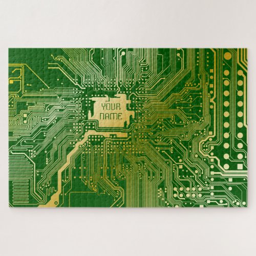Monogram Circuit Motherboard Electronics Chip Tech Jigsaw Puzzle