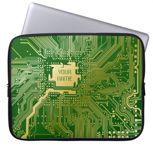 Monogram Circuit Motherboard Electronics Chip Tech Laptop Sleeve