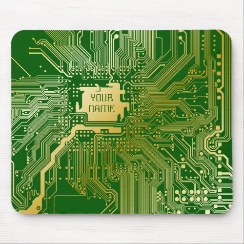 Monogram Circuit Motherboard Electronics Chip Tech Mouse Pad