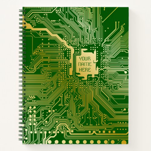 Monogram Circuit Motherboard Electronics Chip Tech Notebook