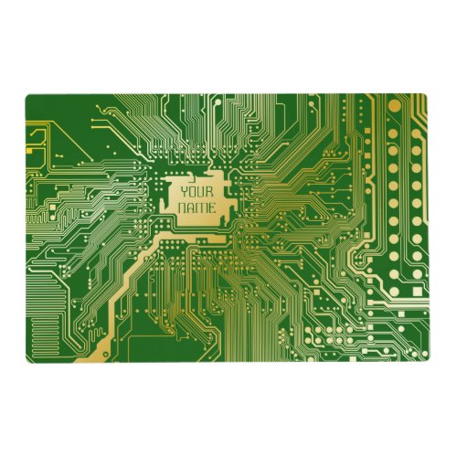 Monogram Circuit Motherboard Electronics Chip Tech Placemat