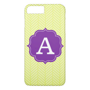 Monogram Citron Chevron with Purple iPhone 8 Plus/7 Plus Case