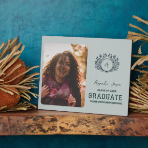 Monogram Class of 2026 Grad Photo Announcement Plaque