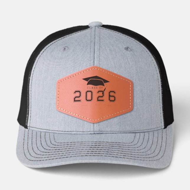Monogram Class of 2026 Graduation Leather Patch Hat (Front)