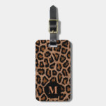 Monogram Classic Black / Brown Leopard Spot Print Luggage Tag at Zazzle