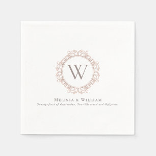 Monogram Classic Crest Wedding Napkins