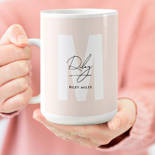 Monogram Classic Custom Signature Logo Script Name Coffee Mug