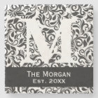 Monogram Classic Damask Family Name Sign