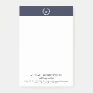 Monogram Classic Elegant Business Post-it® Notes