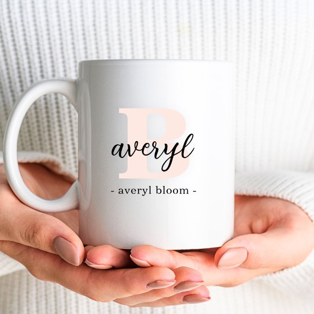 Monogram Classic Elegant Girly Calligraphy Initial Coffee Mug (Creator Uploaded)