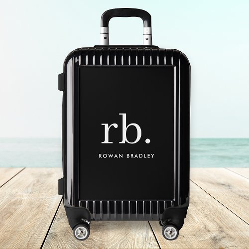 Monogram Classic Elegant Minimal Black and White Luggage