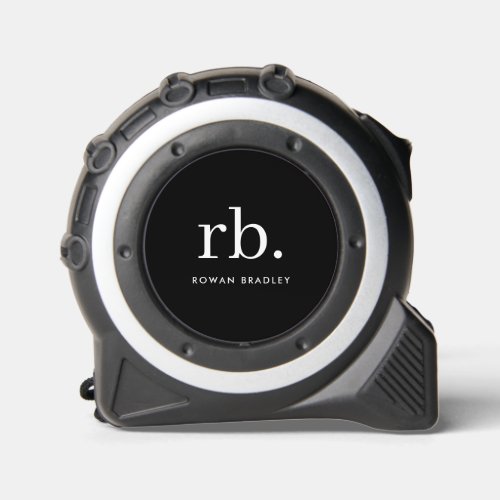 Monogram Classic Elegant Minimal Black and White Tape Measure